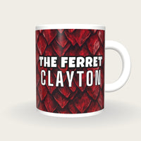 Personalised Dragon Scales Darts Shirt Mug, front
