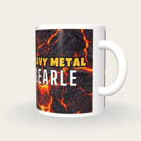 Personalised Molten Lava Darts Shirt Mug, three-quarter view
