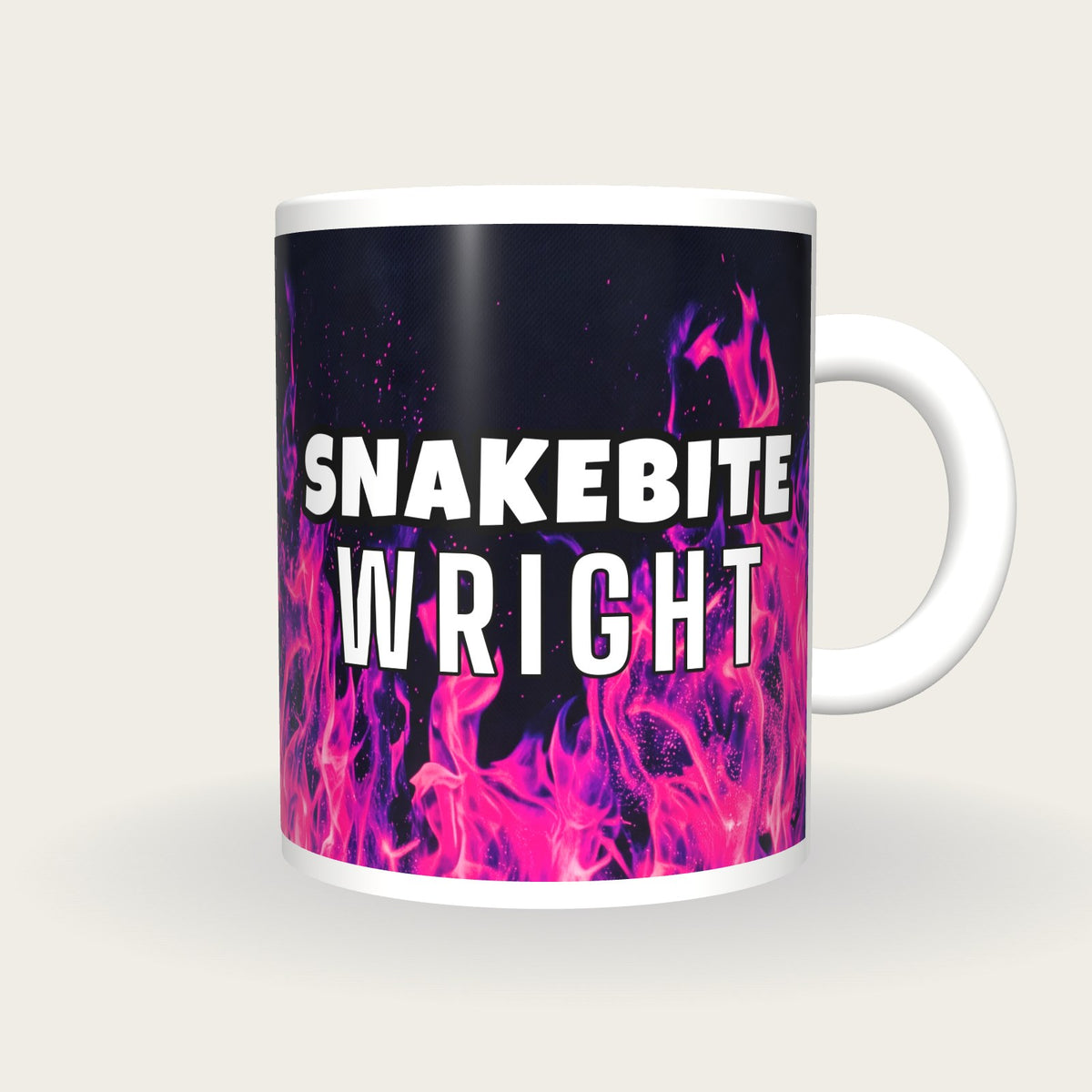 Personalised Pink Flames Darts Shirt Mug, front