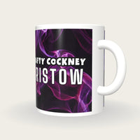 Personalised Purple Smoke Darts Shirt Mug, three-quarter view
