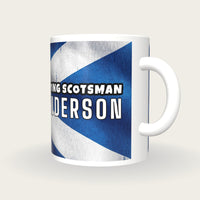 Personalised Saltire Darts Shirt Mug, three-quarter view