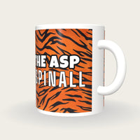 Personalised Tiger Stripe Darts Shirt Mug, three-quarter view