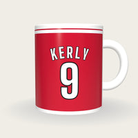 Personalised Red and White Hockey Shirt Mug, front