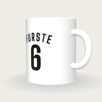 Personalised White and Black Hockey Shirt Mug, three-quarter view