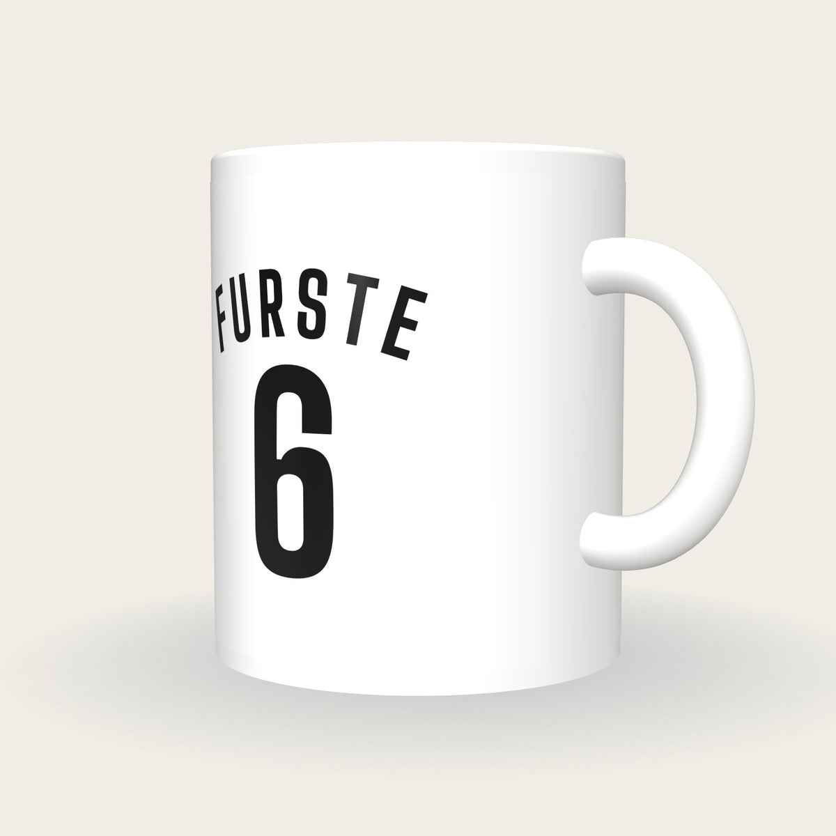 Personalised White and Black Hockey Shirt Mug, three-quarter view