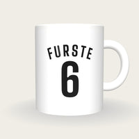 Personalised White and Black Hockey Shirt Mug, front