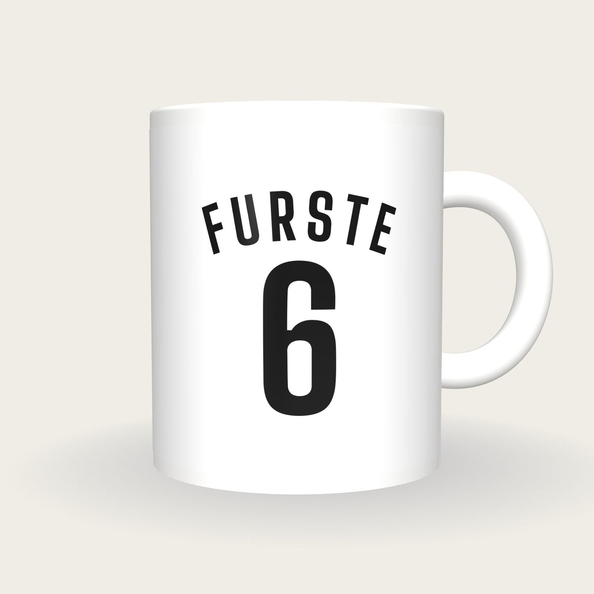 Personalised White and Black Hockey Shirt Mug, front