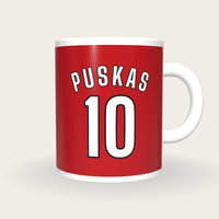 Personalised Cherry and White Football Shirt Mug, front