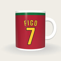 Personalised Crimson and Green Football Shirt Mug, front