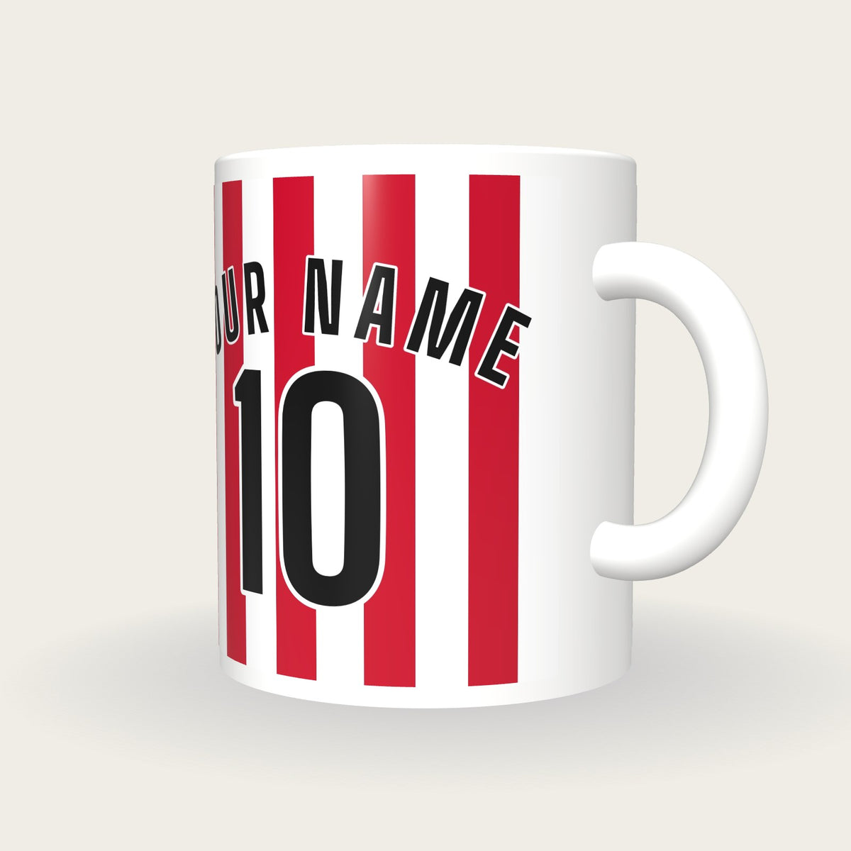 Design Your Own Football Shirt Mug, three-quarter view