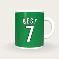 Personalised Emerald and White Football Shirt Mug, front