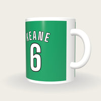 Personalised Green and White Football Shirt Mug, three-quarter view