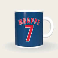 Personalised Navy and Red Football Shirt Mug, front