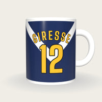 Personalised Navy with White Chevron Football Shirt Mug, front