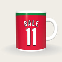 Personalised Red and Green Football Shirt Mug, front