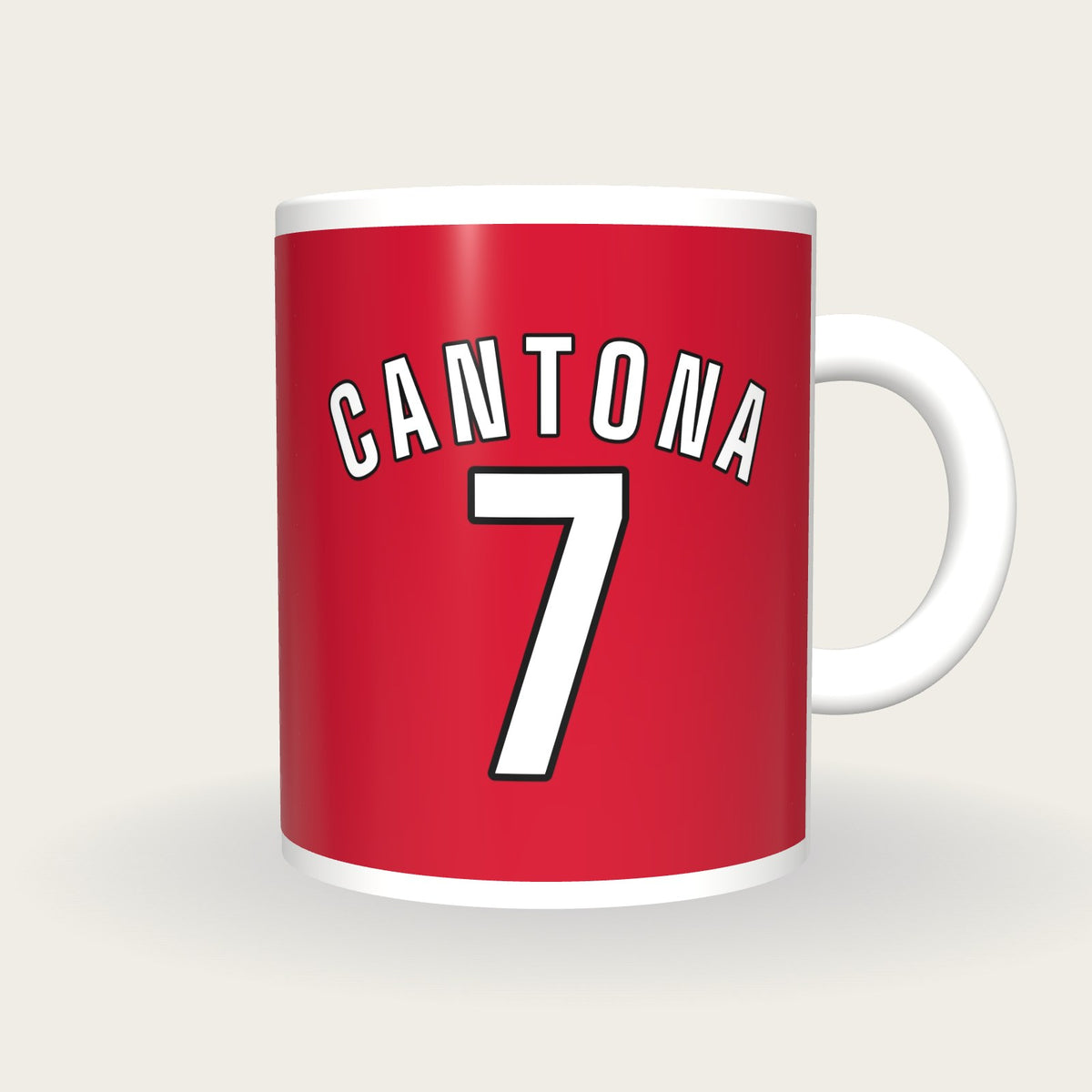 Personalised Red and White Football Shirt Mug, front