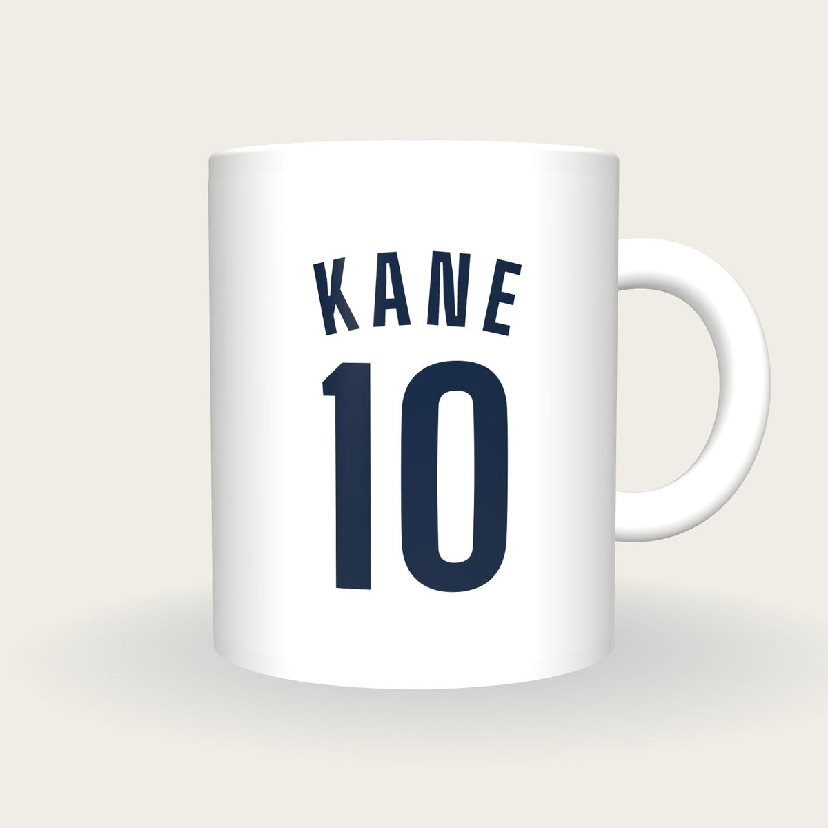 Personalised White and Navy Football Shirt Mug, front