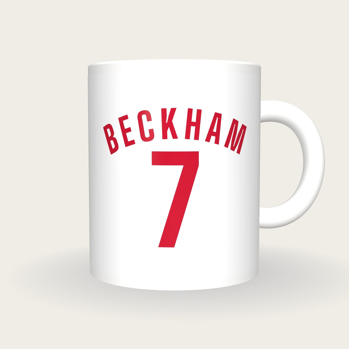 Personalised White and Red Football Shirt Mug, front