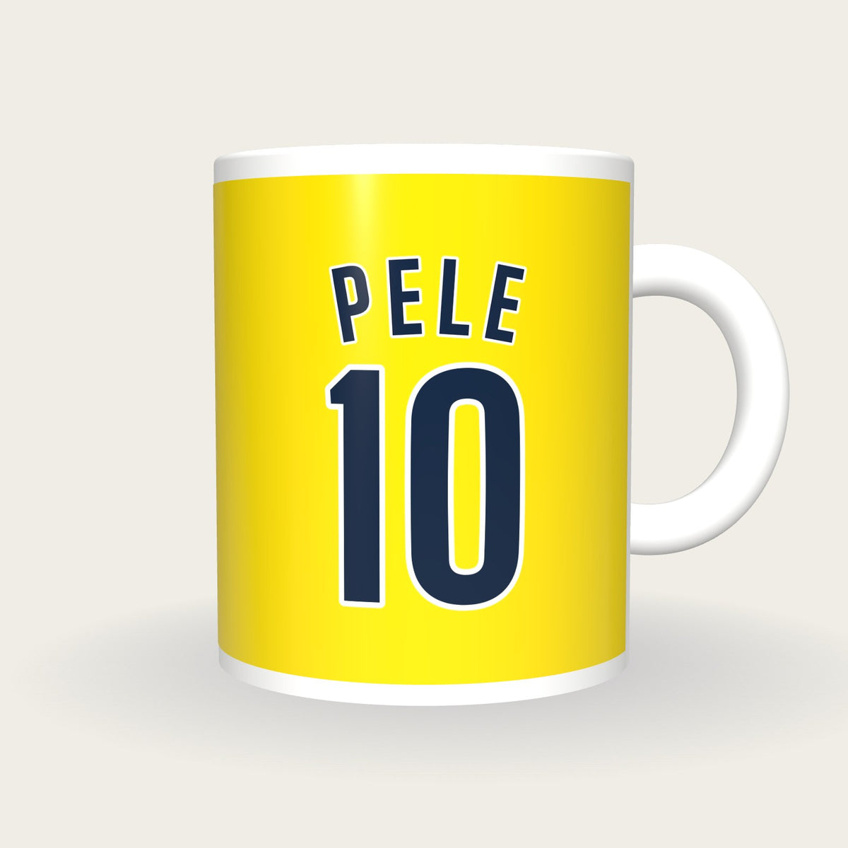 Personalised Yellow and Blue Football Shirt Mug, front