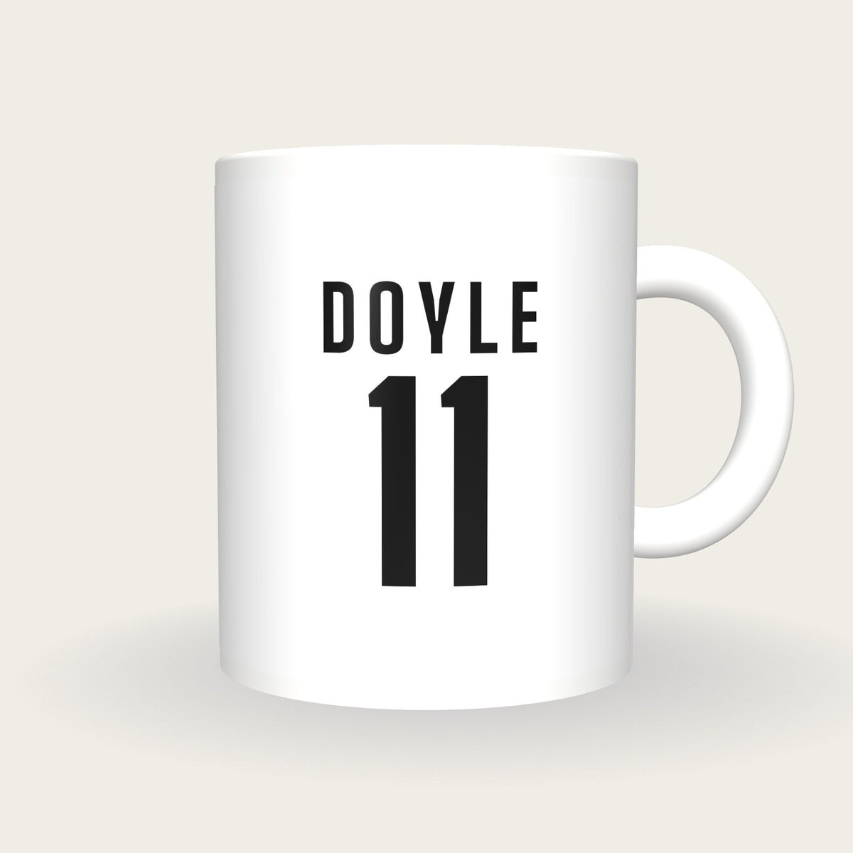 Personalised All White GAA Jersey Mug, front