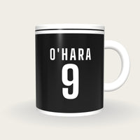 Personalised Black and White GAA Jersey Mug, front