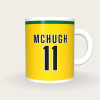 Personalised Gold and Green GAA Jersey Mug, front