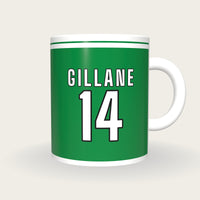 Personalised Green and White GAA Jersey Mug, front