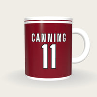 Personalised Maroon and White GAA Jersey Mug, front