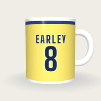 Personalised Primrose and Blue GAA Jersey Mug, front