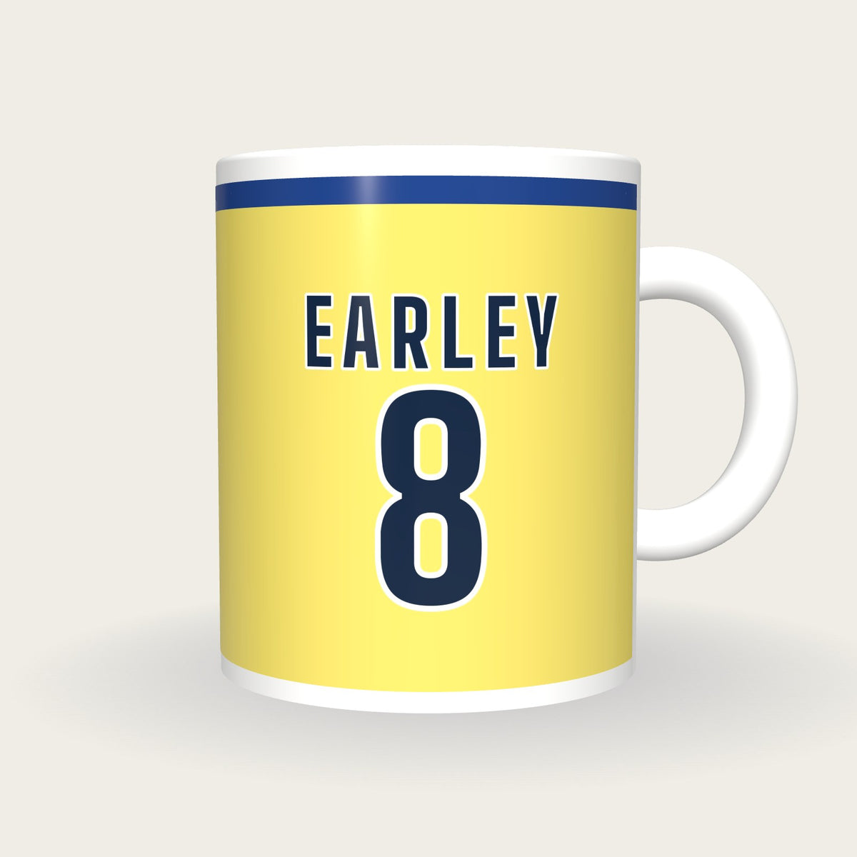 Personalised Primrose and Blue GAA Jersey Mug, front