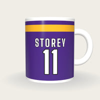 Personalised Purple with Gold Hoop GAA Jersey Mug, front