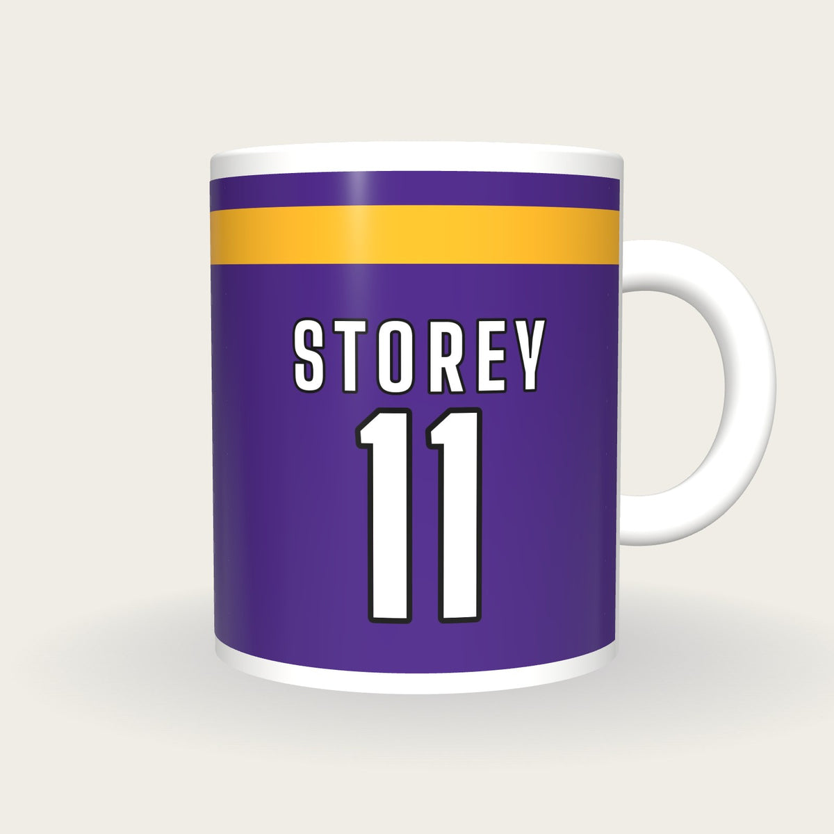 Personalised Purple with Gold Hoop GAA Jersey Mug, front