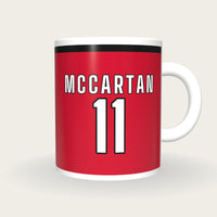 Personalised Red and Black GAA Jersey Mug, front
