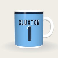 Personalised Sky Blue and Navy GAA Jersey Mug, front