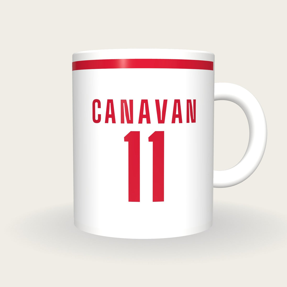 Personalised White and Red GAA Jersey Mug, front