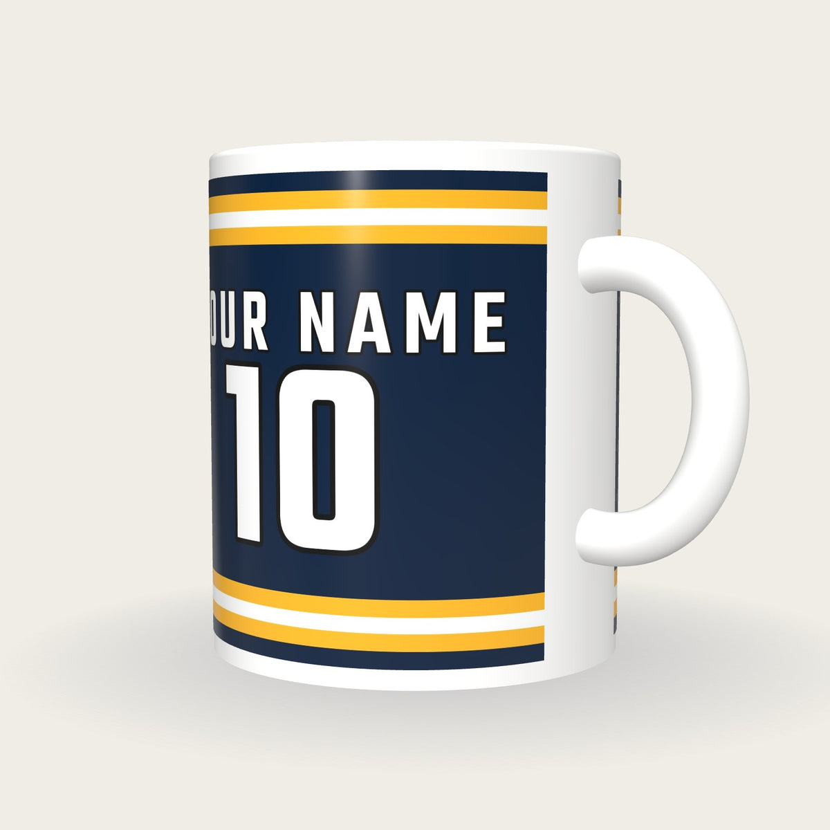 Design Your Own Ice Hockey Jersey Mug, three-quarter view