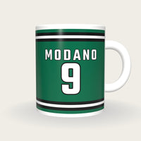 Personalised Dark Green and Black Ice Hockey Jersey Mug, front