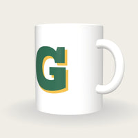 Personalised Big Letter Mug, Bold Slab Initial, three-quarter view