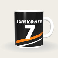 Personalised Black and Orange Racing Livery Mug, front