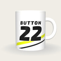 Personalised White and Yellow Racing Livery Mug, front