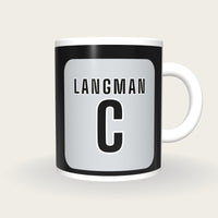 Personalised Black and Silver Netball Bib Mug, front