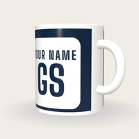Design Your Own Netball Bib Mug, three-quarter view