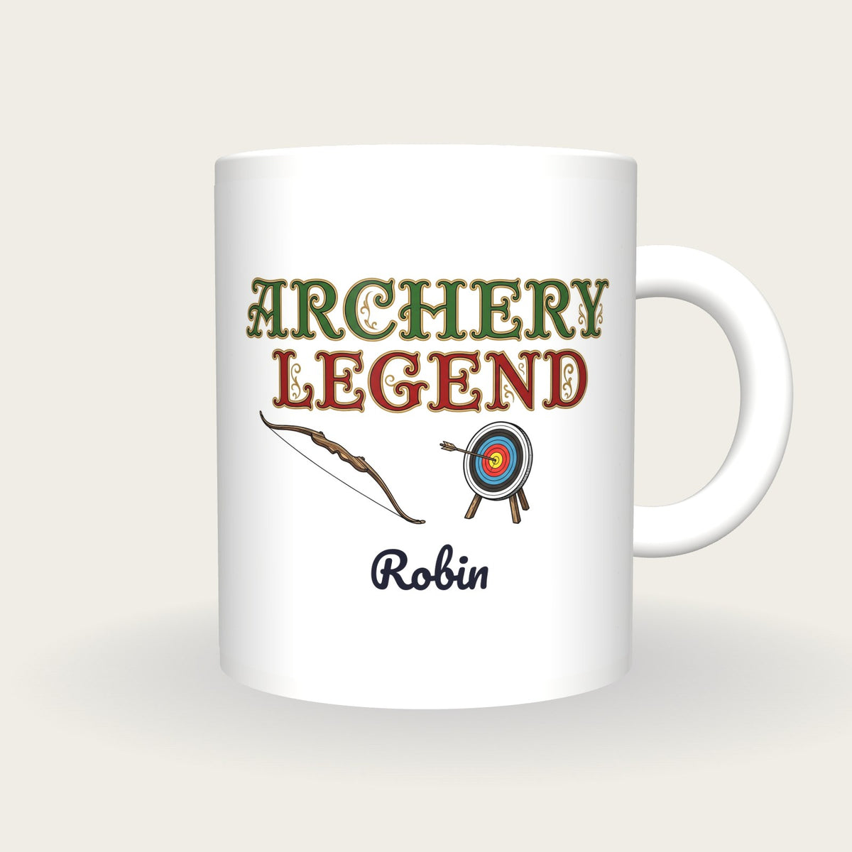 Personalised Archery Legend Mug, front