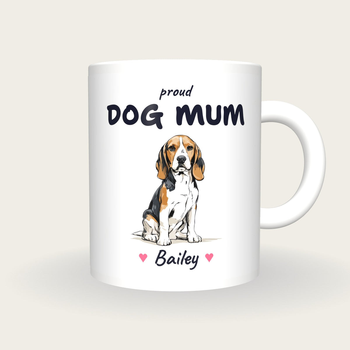 Personalised Beagle Dog Mum Mug, front