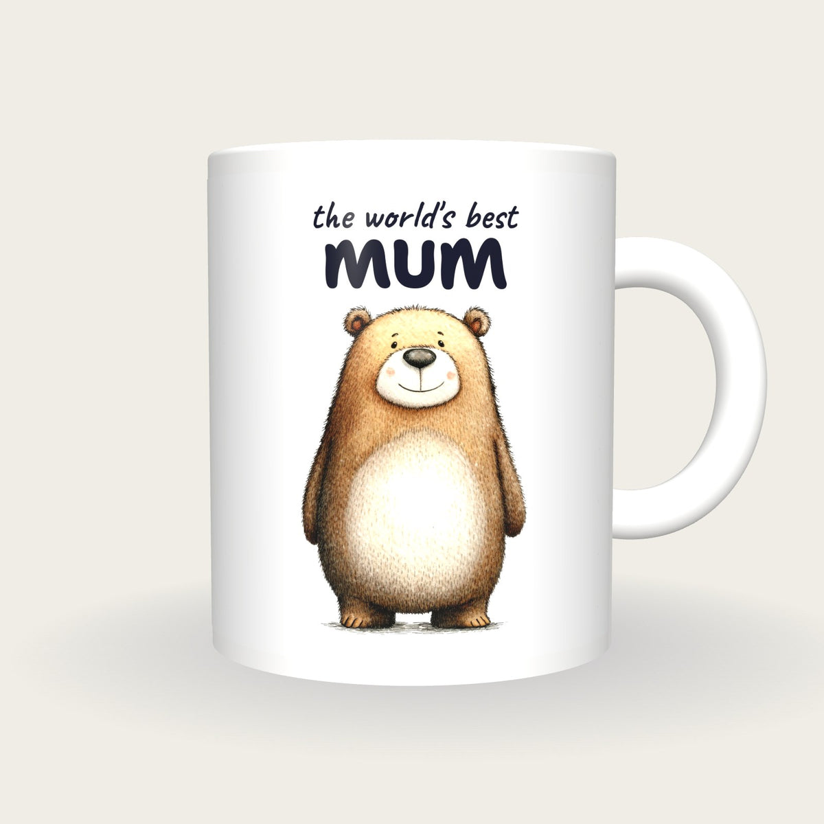 Personalised Bear Mug, Best Mum, front