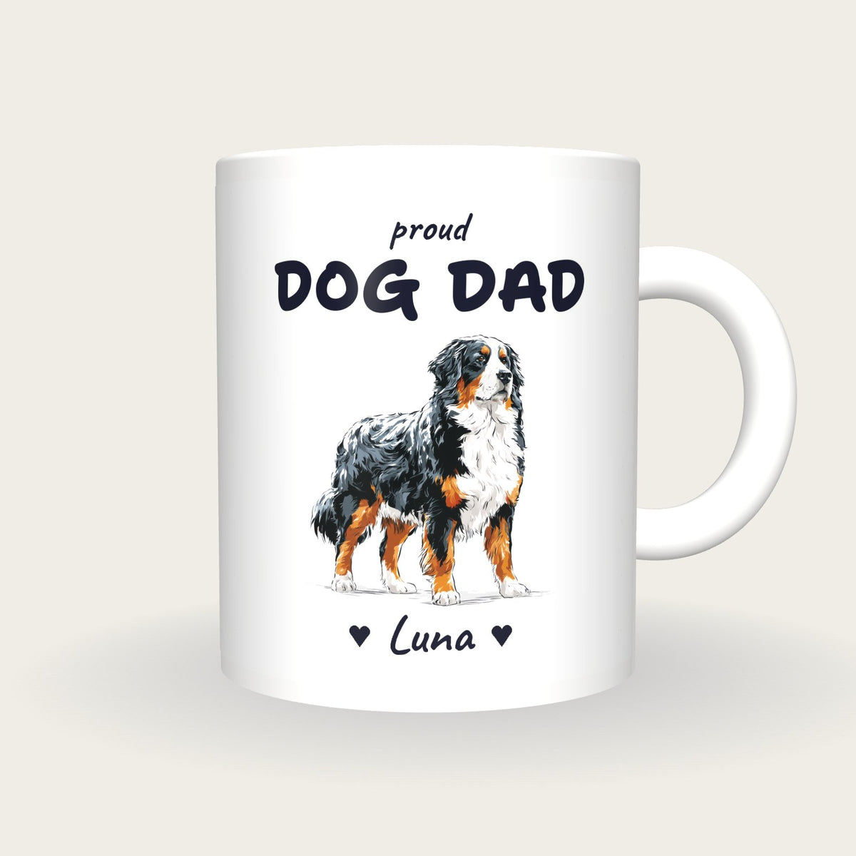 Personalised Bernese Mountain Dog Dad Mug, front