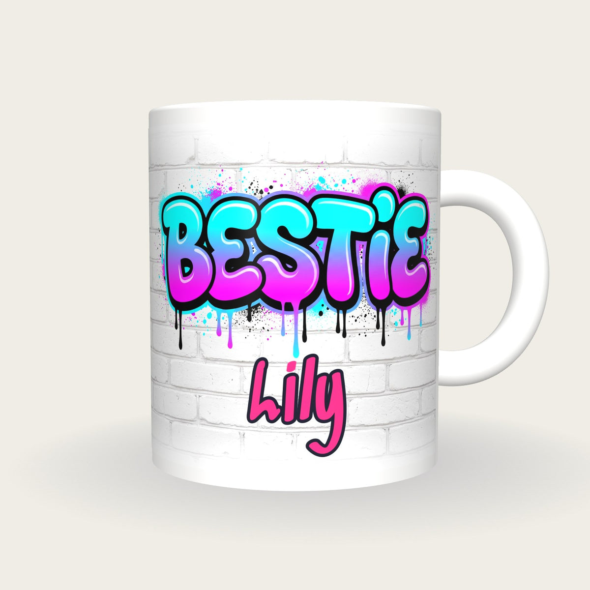 Personalised Bestie Graffiti Mug, front