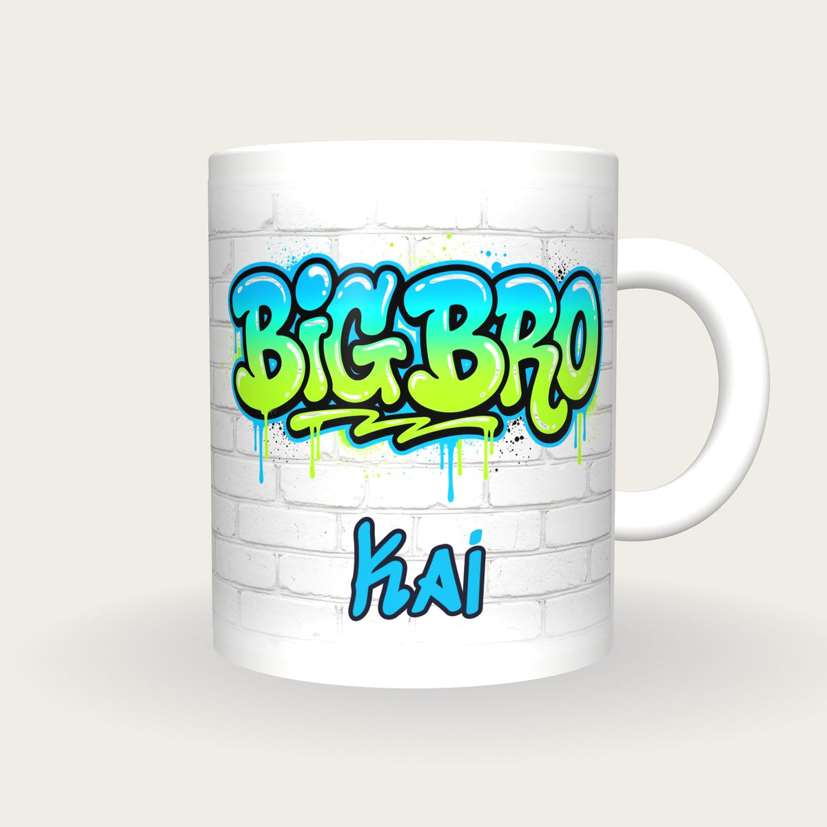 Personalised Big Bro Graffiti Mug, front