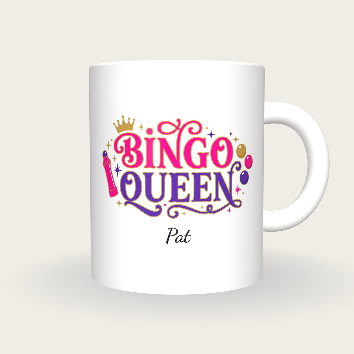 Personalised Bingo Queen Mug, front