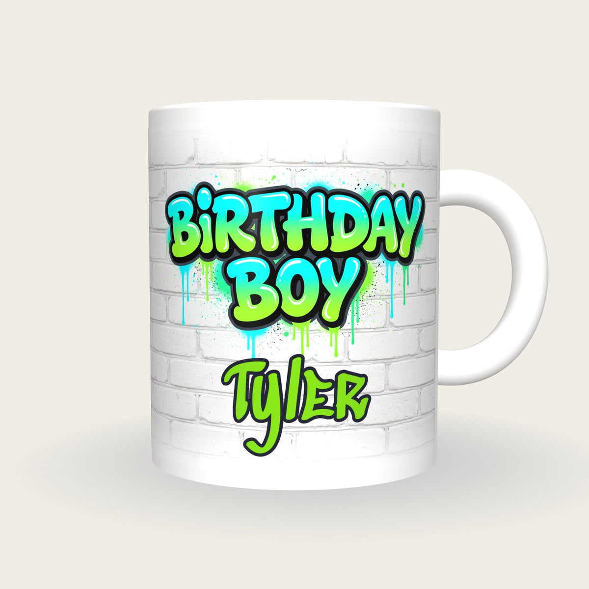 Personalised Birthday Boy Graffiti Mug, front